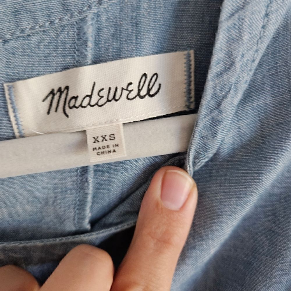 Madewell Chambray Tie-Back Top XXS - Picture 6 of 9